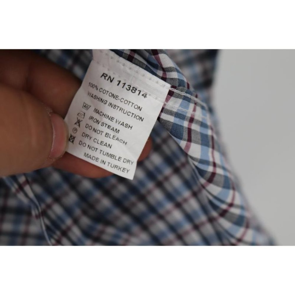 Billy reid shirt men's medium long sleeve button up plaid cotton flap pockets - Picture 9 of 13